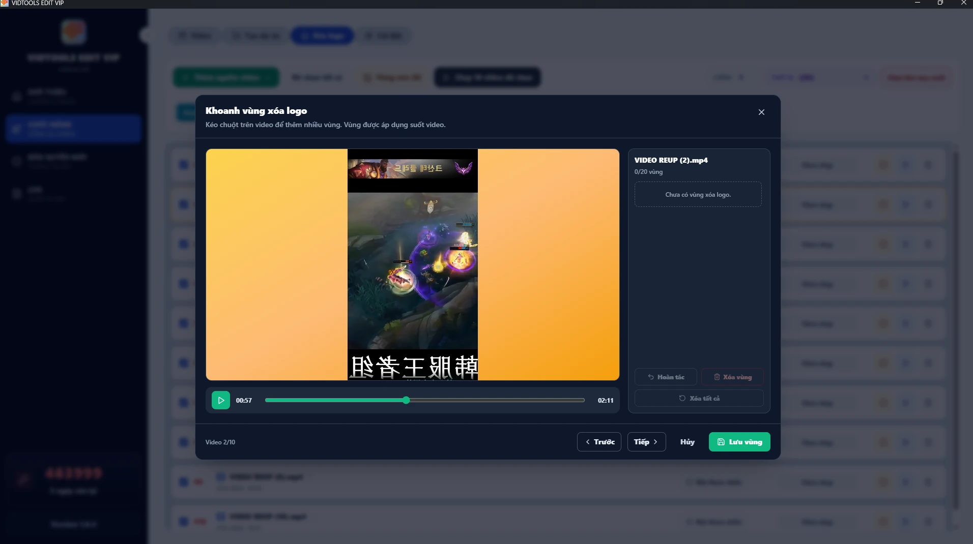 Tính năng xóa logo, xóa phụ đề trong video hàng loạt